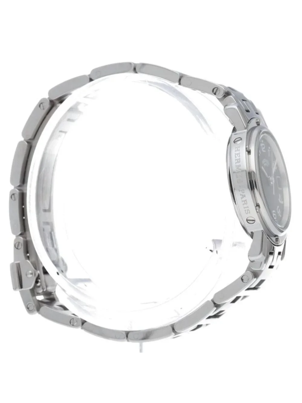 Hermes Clipper Watch SS Gray Polished